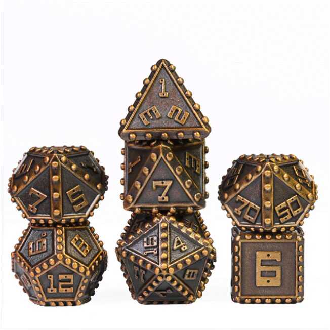 Foam Brain - Gold Brigandine Armor RPG Metal Dice Set