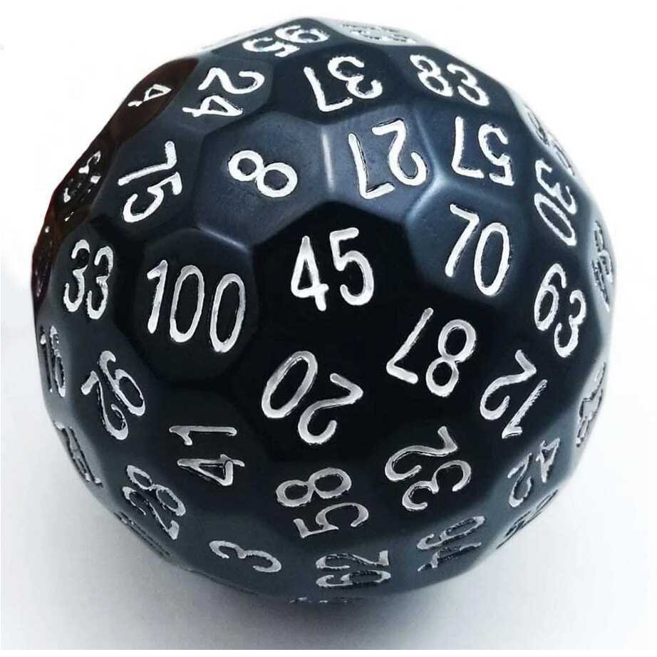 Foam Brain - 100 Sided Die - Black D100