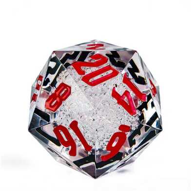 Foam Brain - 55mm Titan D20 - Sharp Edge Red and Black Bubbles