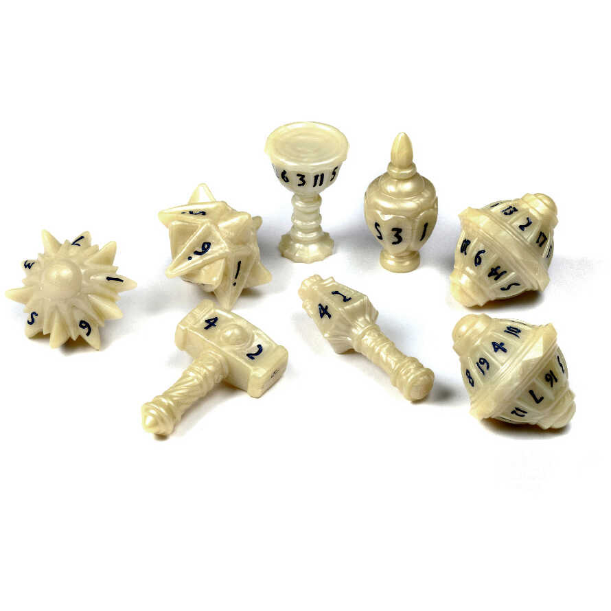 PolyHero Cleric 8 Dice Set Celestial Ivory