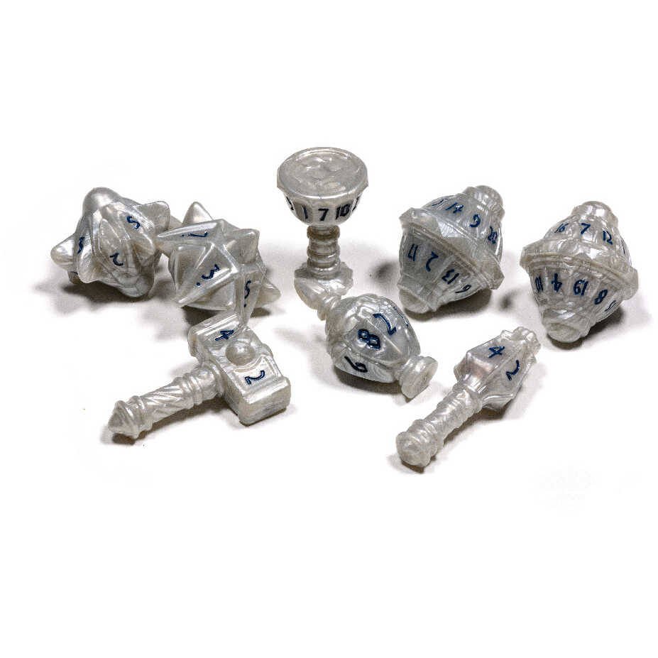 PolyHero Cleric 8 Dice Set Spirited Steel