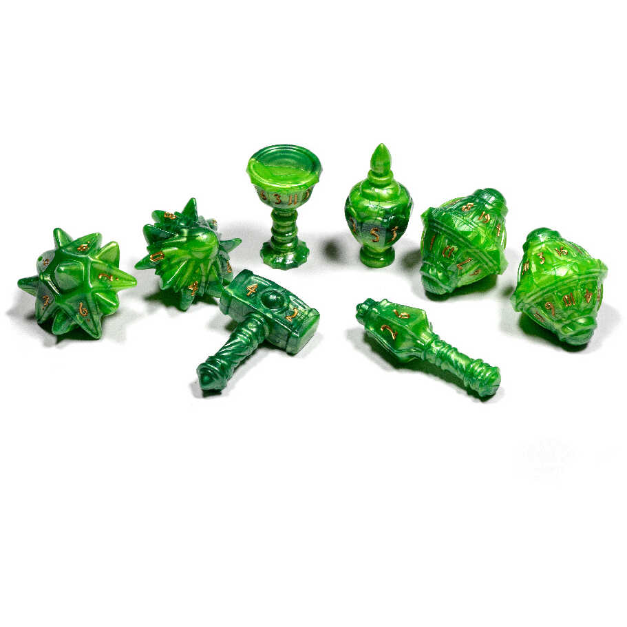 PolyHero Cleric 8 Dice Set Verdant Viridian