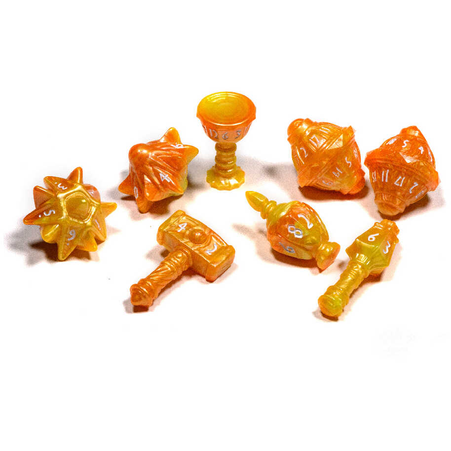 PolyHero Cleric 8 Dice Set Sunstorm