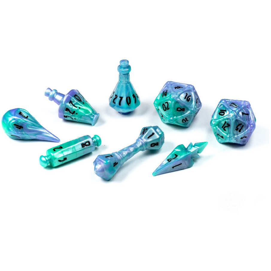 Polyhero Wizard 8 Dice Set Aether Mist