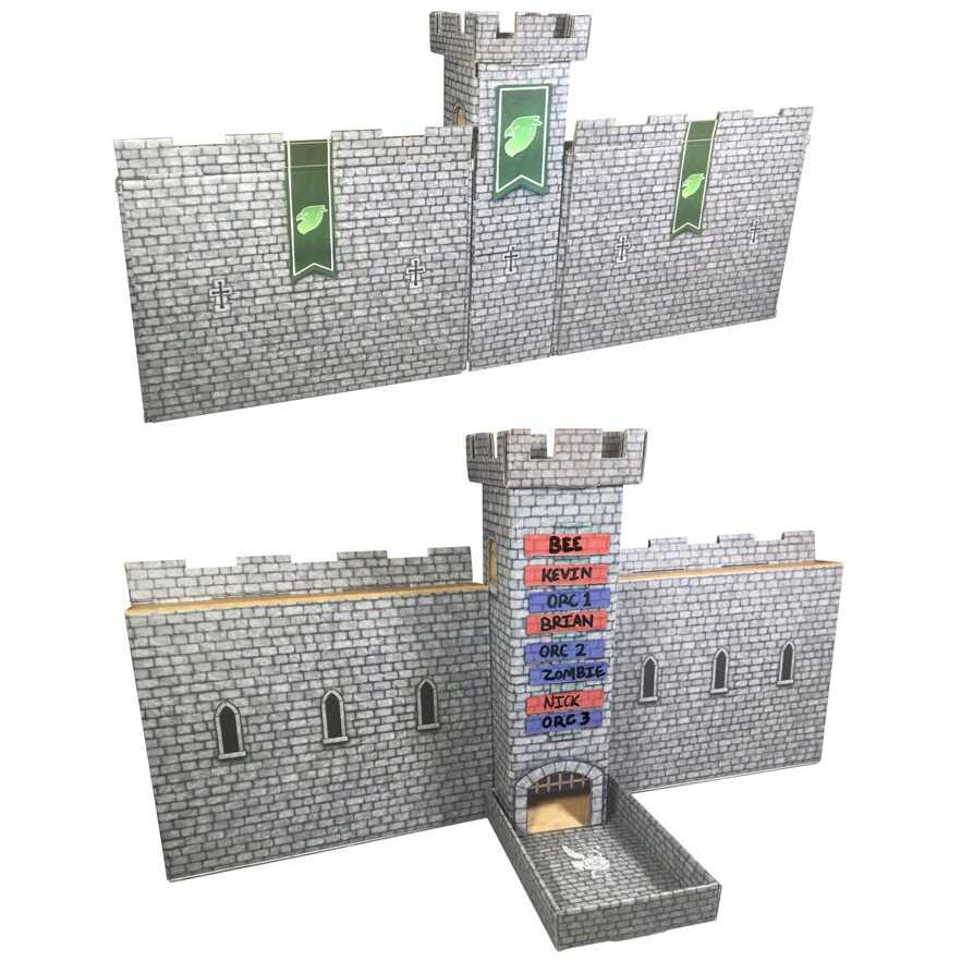 Castle Keep Dice Tower with Castle Walls - Light Gray