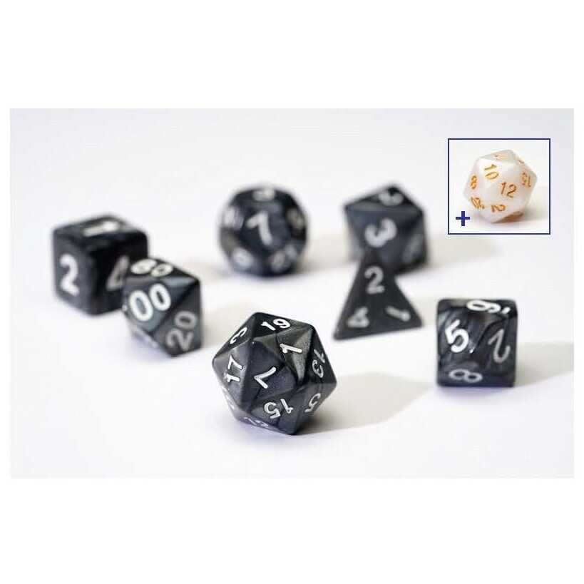 Sirius Dice - Dice Set - Pearl Charcoal Grey Acrylic