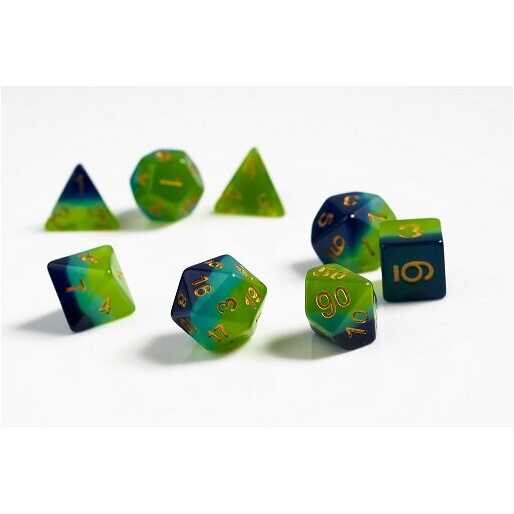 Sirius Dice - Dice Set - Green + Blue Translucent