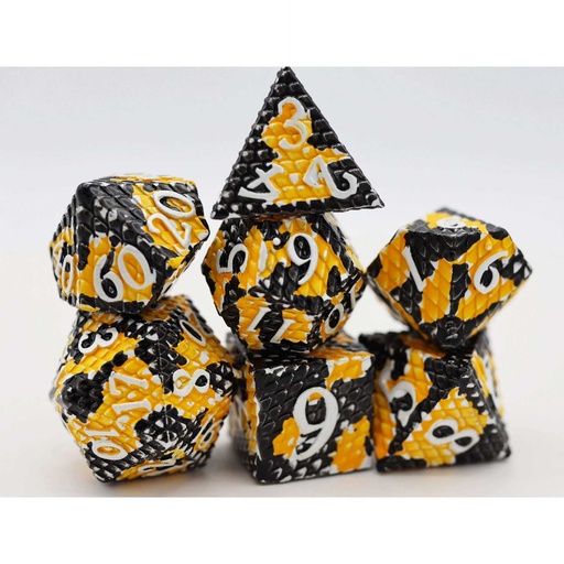 [FOM_4249] Foam Brain - Dragon Scale: Bumblebee - Metal RPG Dice Set