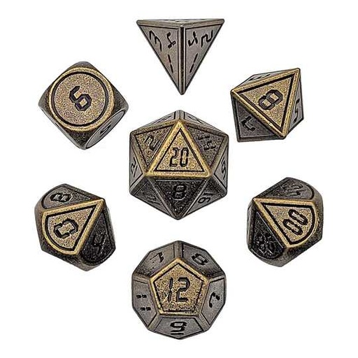 [FORGE_DWARVEN-GREED7] Forged - Dwarven Greed Metal RPG Dice Set