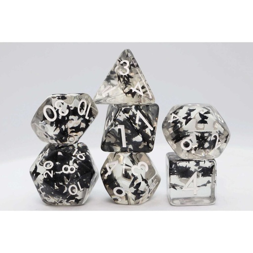 [FOM_2458] Foam Brain - Butterfly Kiss - Black RPG Dice Set